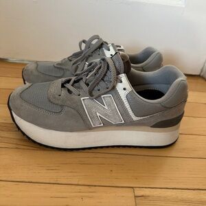 New Balance 574+ Platform Sneaker- size 10 - grey multi